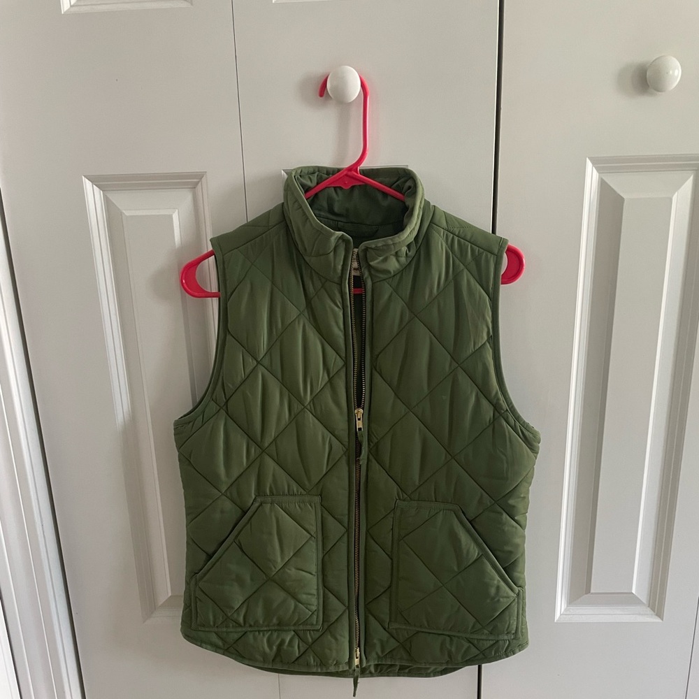 J. Crew Olive Green Quilted Vest